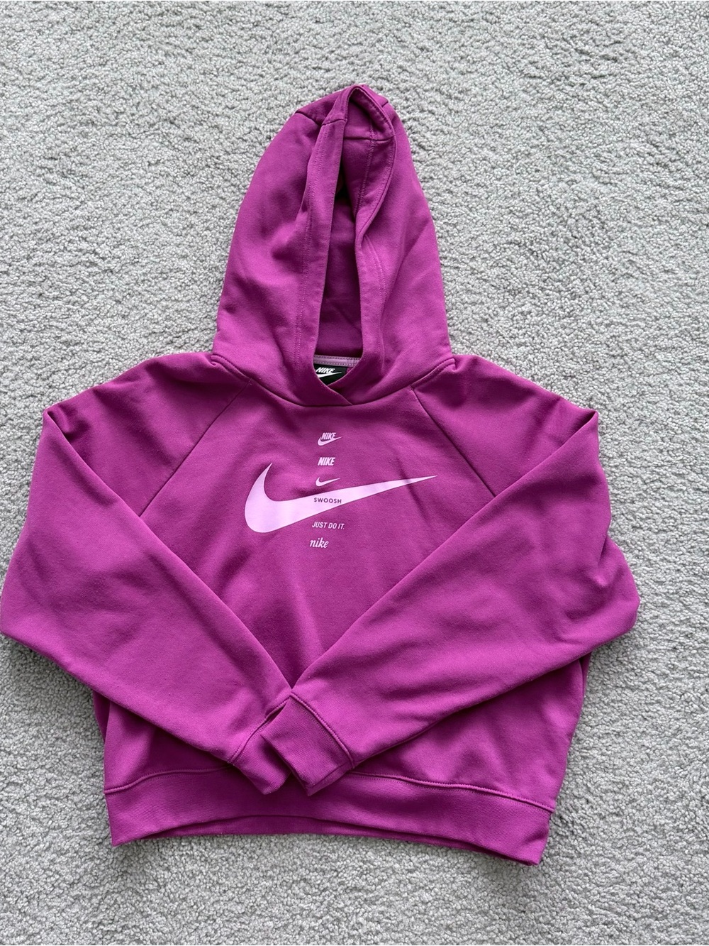 Nike Purple Cropped Hoodie